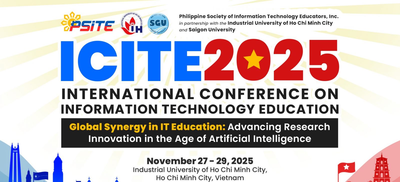 THÔNG BÁO HỘI NGHỊ QUỐC TẾ ICITE 2025 - Sự Hợp Tác Toàn Cầu trong Giáo Dục CNTT: Thúc Đẩy Đổi Mới Nghiên Cứu trong Thời Đại Trí Tuệ Nhân Tạo