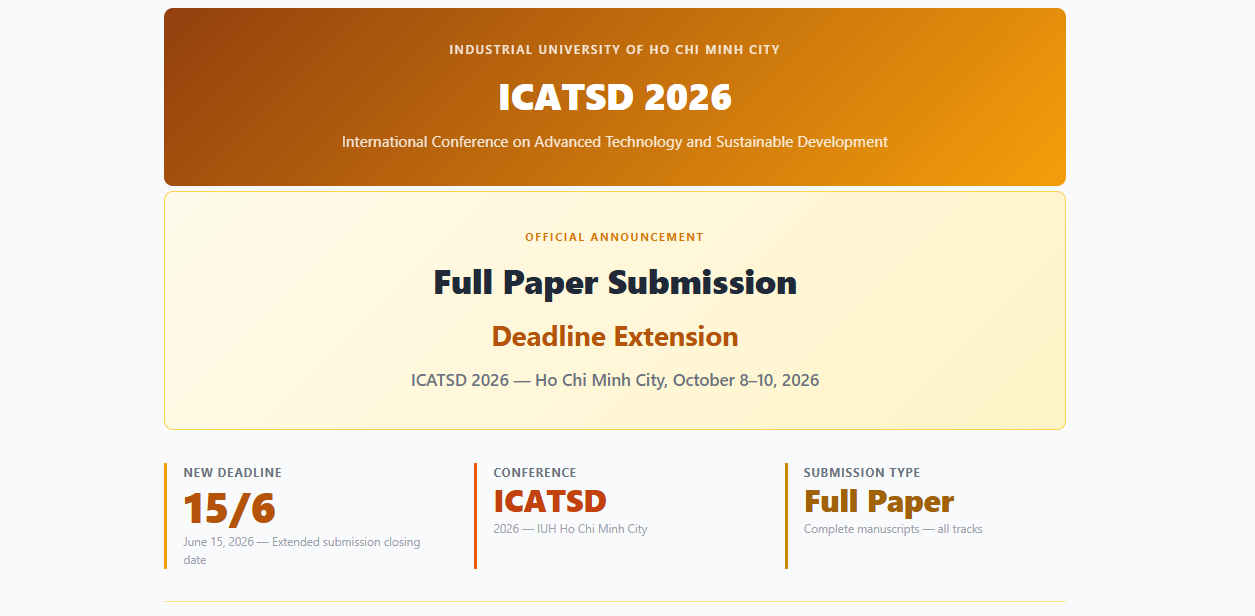 ICATSD 2026 - Full Paper Submission Deadline Extension