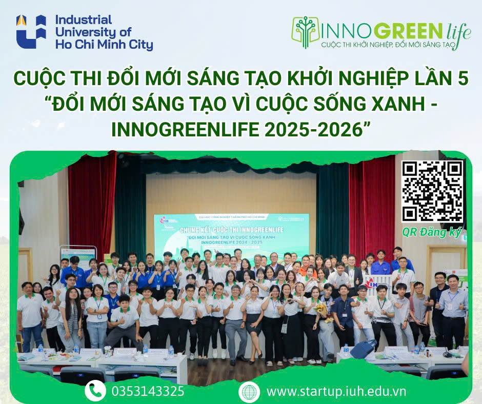 Thông báo về việc tổ chức Cuộc thi Đổi mới sáng tạo Khởi nghiệp lần 5 - INNOGREENLIFE 2025–2026