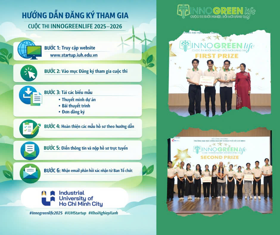 HƯỚNG DẪN ĐĂNG KÝ THAM GIA CUỘC THI ĐỔI MỚI SÁNG TẠO KHỞI NGHIỆP INNOGREENLIFE 2025–2026